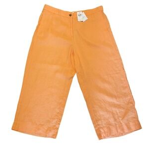 NWT J.Jill Love Linen Wide Leg Pants Apricot Cropped Womens XL